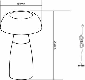 Globo 28072 - Lampada da tavolo ricaricabile dimmerabile GIXI LED/1,5W/5V 800mAh