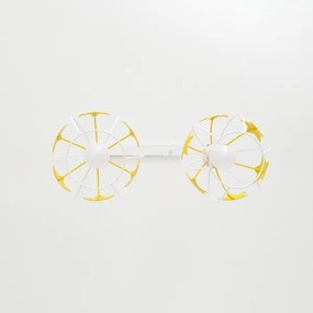 Lampadario a sospensione per bambini STARS 2xE27/15W/230V giallo/bianco