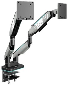 Supporto Doppio per Monitor da 49 Pollici Grigio e Nero RGB X-Arm Dual
