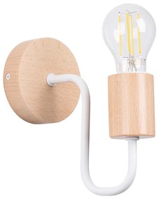 Sollux SL.1664 - Applique TIMBO 1xE27/15W/230V bianco/beige/faggio