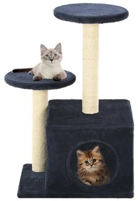 Albero Per Gatti Con Pali Tiragraffi İn Sisal 60 Cm Blu Scuro /
