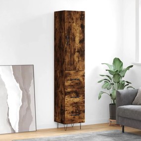 Credenza Rovere Fumo 34,5x34x180 Cm İn Legno Multistrato /