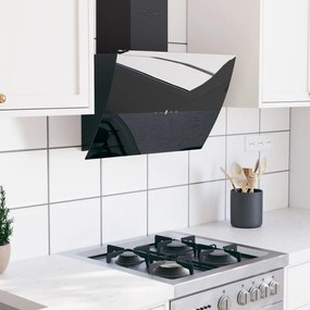 Cappa A Parete 60 Cm İn Acciaio E Vetro Temperato Nero /