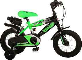Bicicletta per Bambini 14" Stabilizzatori e Freni Caliper Verde...