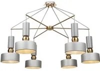 Lampadario A Sospensione Moderno Void Metallo Grigio Acrilico 6 Luci E14 40W