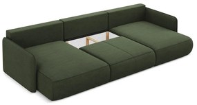 Divano angolare verde allungabile/con contenitore Nanea – Makamii