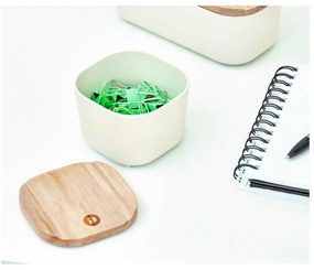 Scatola bianca con coperchio in legno di paulownia , 9 x 9 cm Eco - iDesign