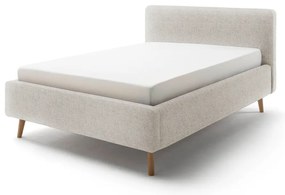 Letto matrimoniale imbottito beige con contenitore con rete inclusa 140x200 cm Mattis – Meise Möbel