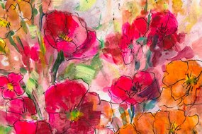 Quadro su tela – Natura morta floreale dipinta