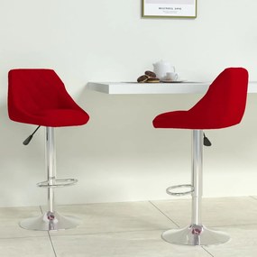 Sgabelli Da Bar 2 Pz Rosso Vino İn Velluto /