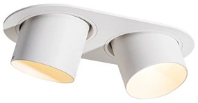 Faretto da incasso rotondo bianco GU10 70 mm orientabile a 2 luci - Installa