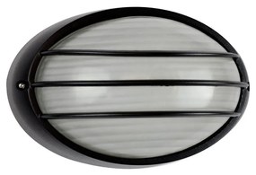 Plafoniera E27 IP54 Nera 214x142mm con Griglia Colore Nero