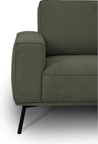 Divano angolare verde scuro (con penisola a destra/a L) con rivestimento in ciniglia Amsterdam – Scandic