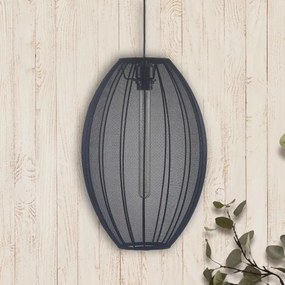 Lampadario a sospensione con filo KAREI 1xE27/20W/230V diametro 30 cm nero