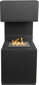 Camino a bioetanolo da terra Oslo in acciao nero L38xP38xH100 cm