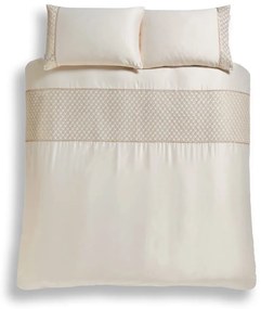 Biancheria da letto matrimoniale in microsatinato beige 200x200 cm Deco Sequin - Catherine Lansfield