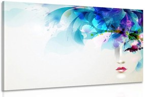 Stampa su tela – Volto femminile di moda con elementi astratti