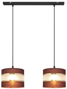 Lampadario a sospensione con filo HELEN 2xE27/15W/230V marrone/nero/oro