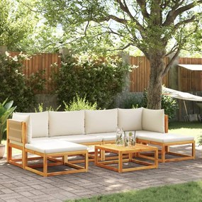 Set divano da giardino 7 pz con cuscini legno massello acacia