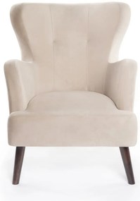 Poltrona in velluto beige Noemye - Bonami Essentials