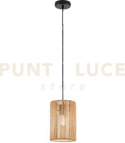 Lampadario a sospensione tropikana legno intrecciato 1 luce attacco...