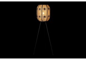 Lampada da Terra DKD Home Decor Fiore Nero Metallo Marrone Rattan Tropicale (30 x 30 x 116 cm)