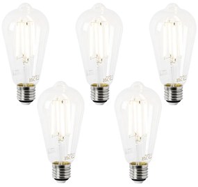 Set di 5 Lampada LED E27 ST64 trasparente 2.2W 470 lm 2700K