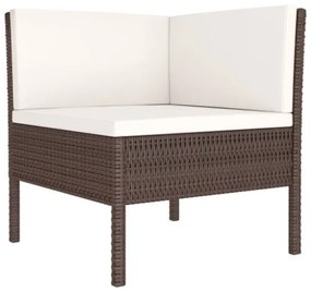 Set Divani da Giardino 12 pz con Cuscini in Polyrattan Marrone