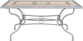 VENTUS - set tavolo in ferro cm 160 x 90 x 74 h con 6 poltrone Ventus