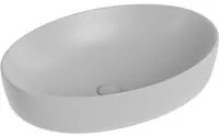 Lavabo d'appoggio ovale in ceramica da 60x40 cm grigio - Serie Nature cod 82215