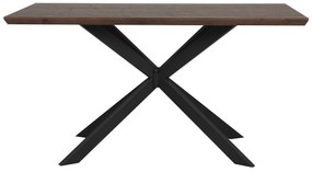 Tavolo da pranzo legno scuro e nero 140 x 80 cm SPECTRA Beliani