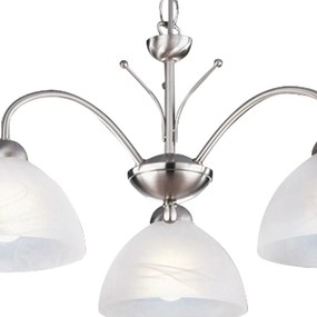 Lampadario Contemporaneo Milanese Acciaio Argento 3 Luci E14