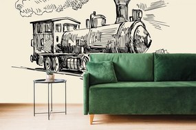 Carta da parati – Treno in stile retrò
