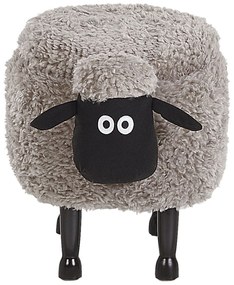 Pouf animaletto in tessuto grigio SHEEP Beliani