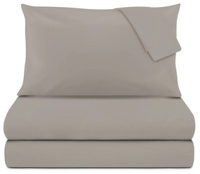 Completo letto matrimoniale cotone raso grigio