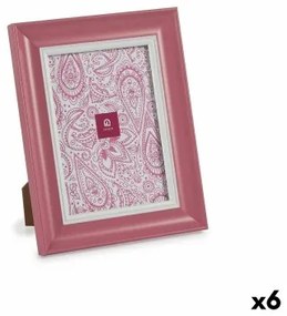 Cornice Portafoto Cristallo Rosa Plastica (6 Unità) (2 x 24 x 19 cm)