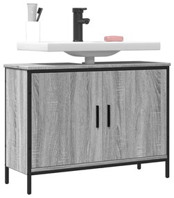 Mobile Lavabo Bagno Grigio Sonoma 80x30x60 Cm Legno Multistrato /