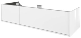 Mobile da bagno sospeso sotto lavabo L 135 x H 32 x P 48 cm bianco laccato lucido, 2 cassetti SENSEA Neo Frame