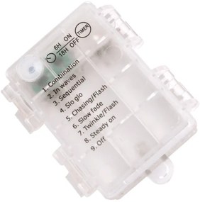 Aigostar -Catena LED natalizia da esterno 100xLED/8 funzioni 3xAA 10,3m IP44 bianco caldo