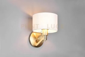Cassio applique metallo ottone con paralume bianco ed interruttore ...