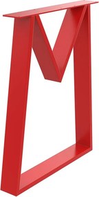 Gamba per mobili trapezoidale STEELMI Wine in acciaio rosso lucido L 60 x P 8 x H 71 cm
