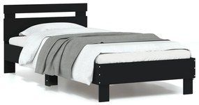Giroletto Con Testiera E Led Nero 90x200 Cm /