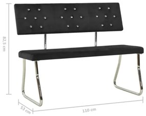 Panca 110 cm in Velluto Nero