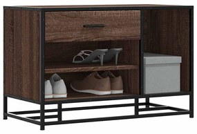 Panca Portaoggetti Rovere Marrone Legno Multistrato E Metallo /