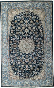 Kashan Tappeto 220 x 360 Blu (Iran) Annodato A Mano