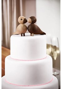 Statuette in set di 2 pezzi in legno di quercia Lovebirds - Kay Bojesen Denmark