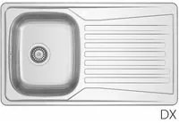 Lavello incasso acciaio inox LS02 cm 86x50 con gocciolatoio dx