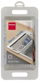 Scolapiatti allungabile per lavello regolabile grigio in plastica 52x18 cm Drainflex – Metaltex