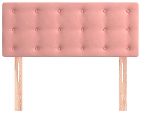 Testiera rosa 100x5x78/88 cm in velluto