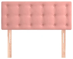 Testiera rosa 100x5x78/88 cm in velluto